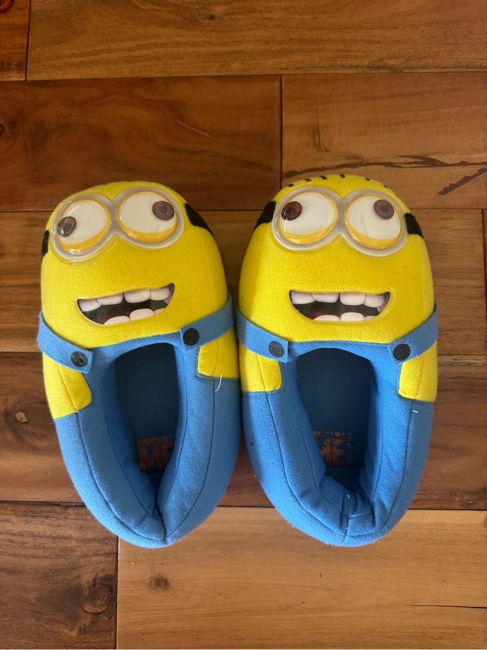 Kids Yellow & Blue Minion One-Piece Slippers